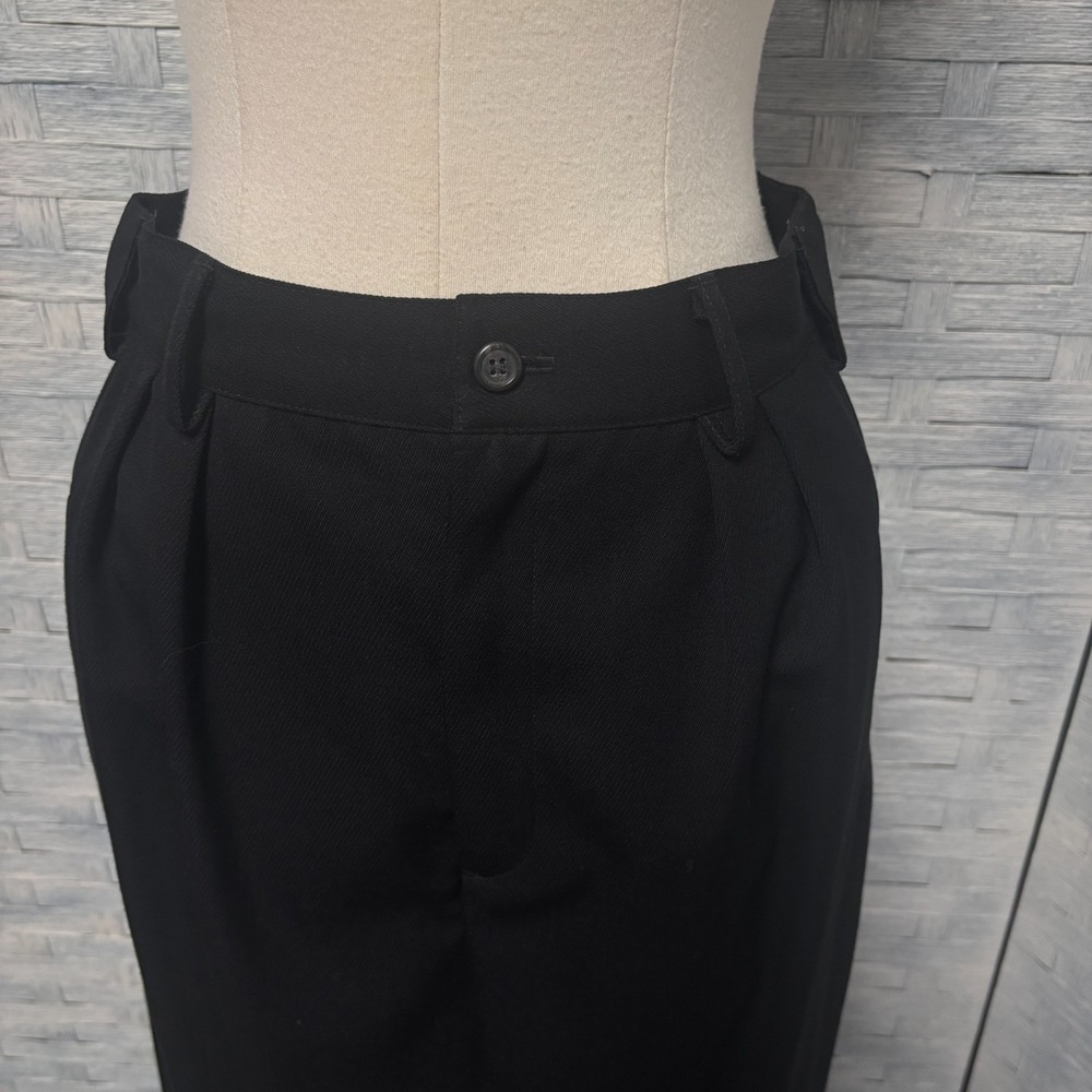 Ralph Lauren Size 10 Vintage 100% Wool Black Pleated High Waisted Midi Skirt USA - Picture 5 of 8